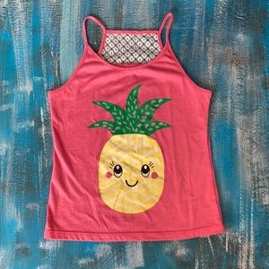Little Girls S 6/6X Pineapple Lace Tank